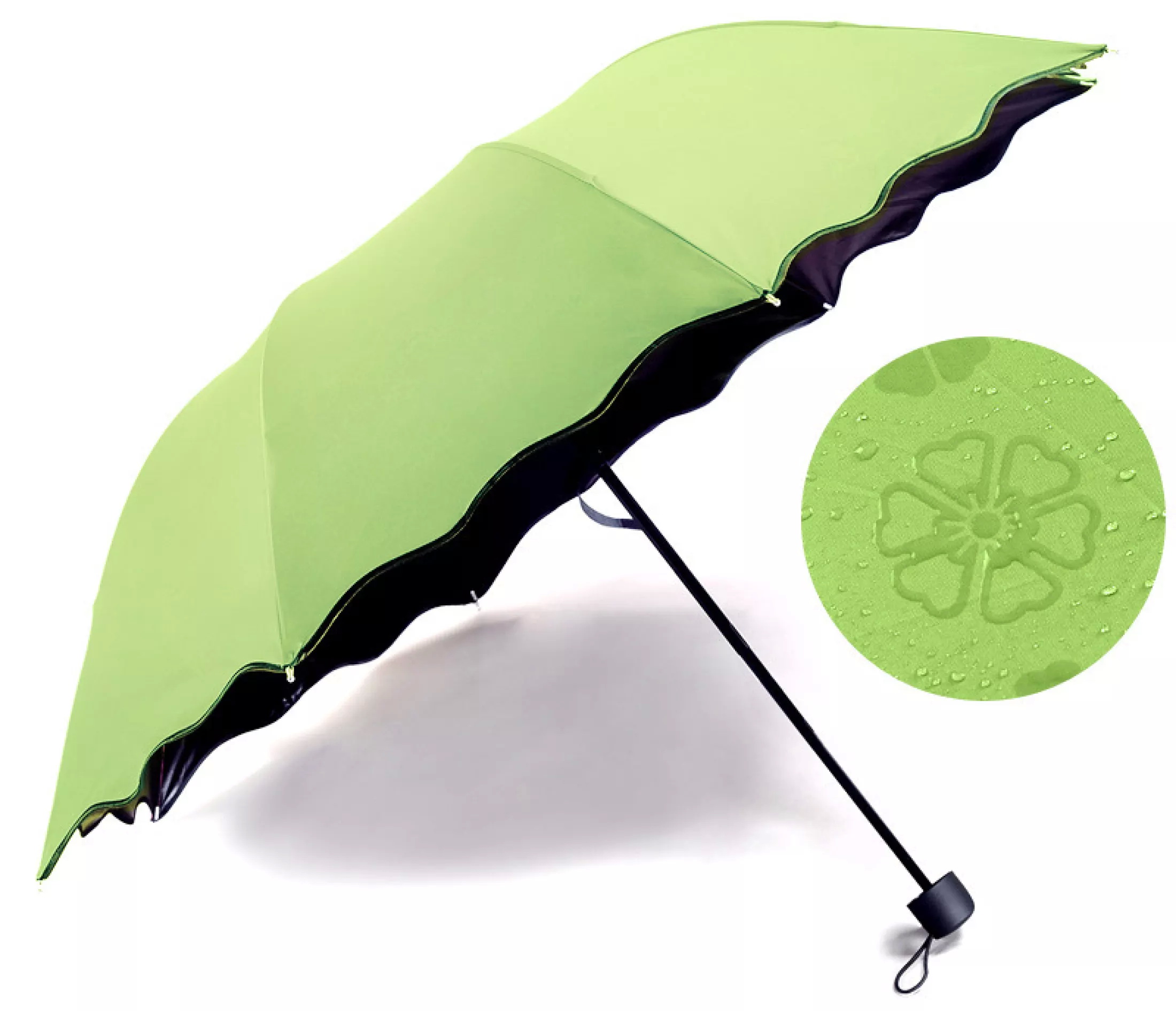 Boqi Factory  ร่มโดนน้ำเปลี่ยนลายดอกไม้ ร่มกันฝน ร่มกันแดด ร่มกันUV ร่มพับ 3 ตอน UV Umbrella