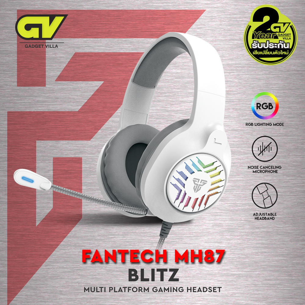 FANTECH MH87 Blitz Headset for Mobile Gaming หูฟังเกมมิ่ง แฟนเทค หูฟังเล่นเกม หูฟังมือถือ Mobile PC, PSP, PS4, Nintendo Switch, หูฟังครอบหู หูฟัง gaming มีไมโครโฟน สำหรับเกมแนว FPS TPS Muti-platform compatibility headset