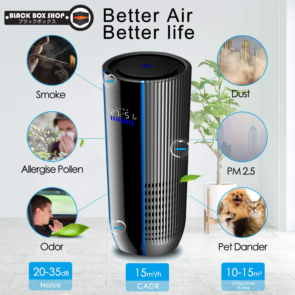 ลองดูภาพสินค้า Car Air Per,Air Freshener with Smart Touch LED Light 4 Models Adjle Premium Alm Alloy Hepa Filter,Remove Dust, Cigarette Smoke, Bad Odors (Air Per)