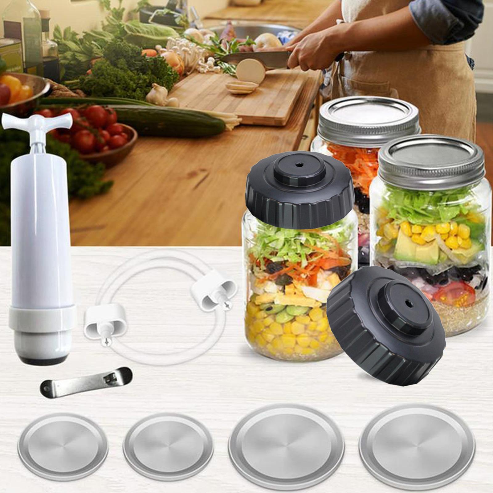 Mason Jar Vacuum Sealer Kit With Manual Portable Pump And Lid Opener