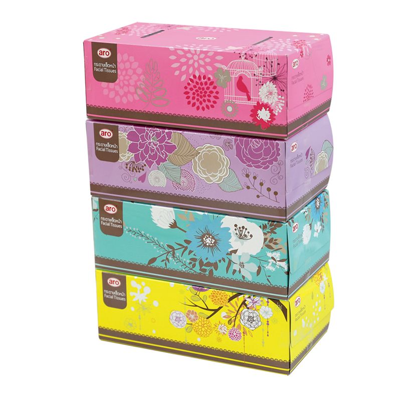 พร้อมส่งด่วน! เอโร่ กระดาษเช็ดหน้าลายวินเทจ 150 แผ่น (4 กล่อง) ARO FACIAL TISSUES VINTAGE 150sheetsX4boxs อุปกรณ์ภายในบ้านราคาถูก เก็บเงินปลายทางได้ ราคา 147 บาท*ส่งฟรี