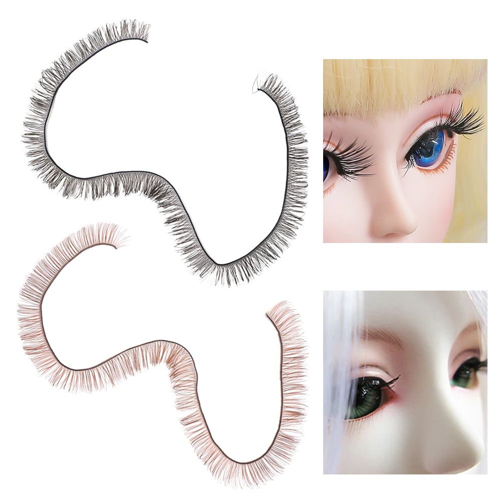 HIYRCH STORE 5PCS Kids Toy Decor Simulation Black Brown Doll False Eyelashes Dolly Accessories Fake Lashes Eye Lash