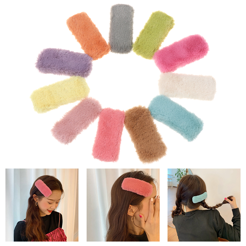 PING3693 Fashion Faux Rabbit Fur Hair Accessories Sweet Hair Clips Barrettes Ornaments Headdress Plush Hairpin