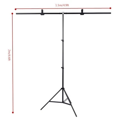 didi-150x200cm / 200x200cmT Backdrop Stand Metal PVC Background Photography Support System ฉากถ่ายภาพ (ไม่รวมแผ่นPVC) (1)