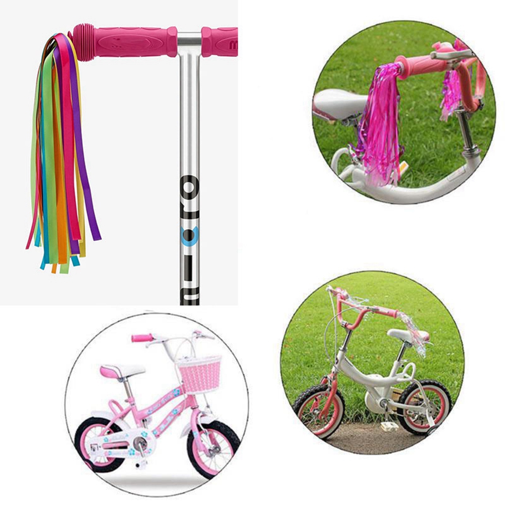 Agoni SPORTS อุปกรณ์ตกแต่งจักรยานกลางแจ้งมีสีสันสดใส,อะไหล่รถสกู๊ตเตอร์มีพู่ห้อยตกแต่งแฮนด์จักรยานสามล้อจำนวน2ชิ้น
