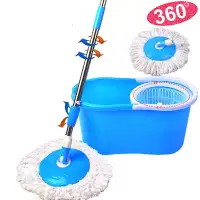 360 Degree Rotating Easy Floor Spin Mop and Twist Hurricane Spinning Dry Bucket with 2 Microfiber Mop Head, No Foot Pedal