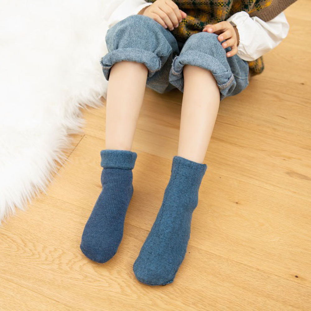 BANDA Multicolor ผ้าฝ้ายฤดูหนาวเด็กทารกเด็กวัยหัดเดินความร้อนเข้มข้นเด็กชุดชั้นในถุงเท้าผ้านุ่มพื้นถุงเท้า