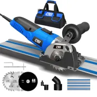 PROSTORMER Mini Circular Saw 500W 220V Adjustable Speed Electric Saw 3 Blades DIY Power Tools Wood Cutter Guide Ruler Fixed Saw For Cutting Wood Metal Tile Cutter Plunge Cut Track Electric Saw Power T