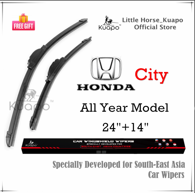 Kuapo ใบปัดน้ำฝน ฮอนด้า ซิตี้ Honda City All Year Model ที่ปัดน้ำฝน กระจก ด้านหน้า รถยนต์ 2 ชิ้น (พิเศษสำหรับเอเชียตะวันออกเฉียงใต้) ฮอนด้าซิตี้ ราคา 123 บาท*ส่งฟรี