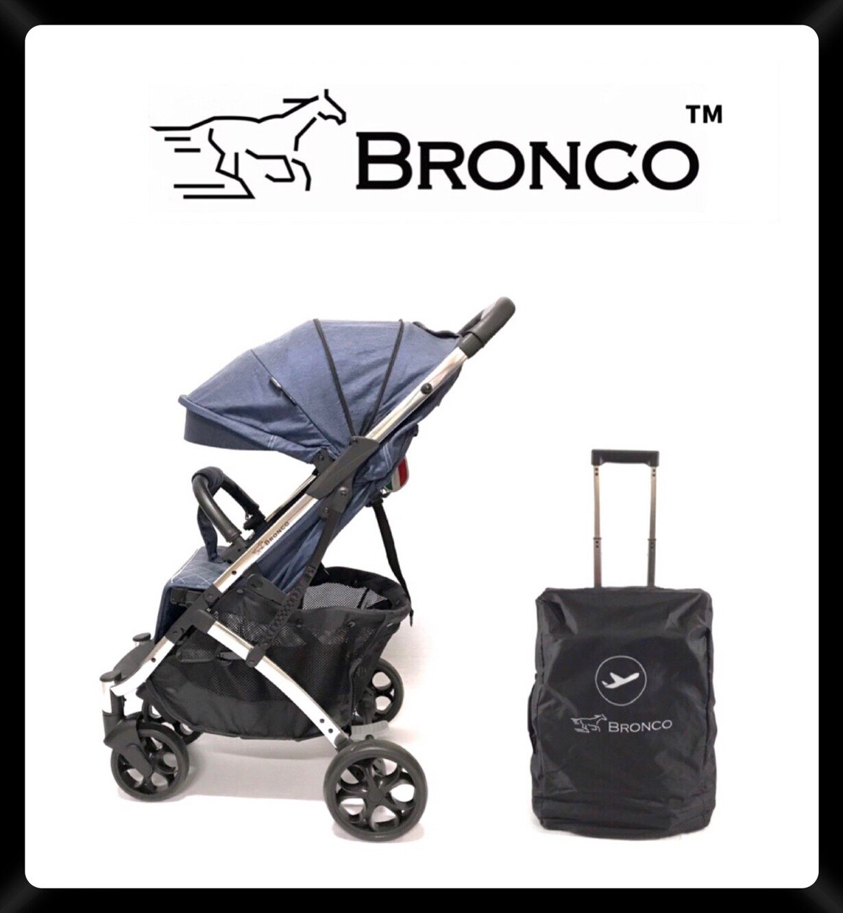 รถเข็นเด็กพับเล็ก BRONCO รุ่น Hybrid ขึ้นเครื่องบินได้ ของแถม 10 รายการ！