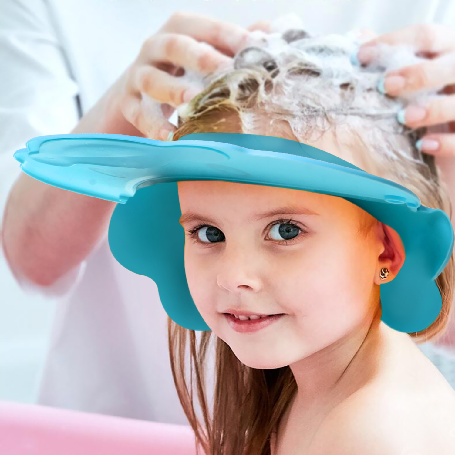 Xinyang941727 gội đầu có thể điều chỉnh silicone chống nước bảo vệ mắt tai gội đầu khiên tấm che tắm mũ mũ tắm cho bé