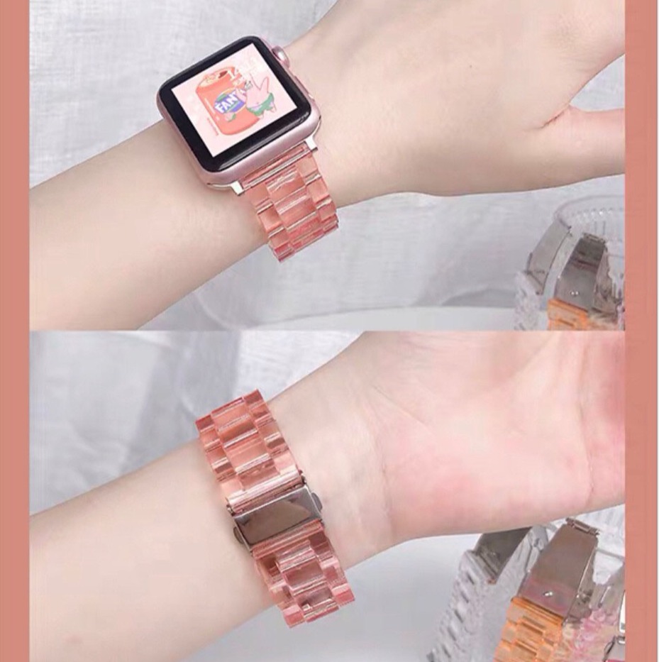 สายนาฬิกาApple Watch พลาสติกใส สายนาฬิกาข้อมือแบบใสสําหรับ Apple Watch Band Series 5 4 3 2 1 Iwatch Band ขนาด38/40  42/44