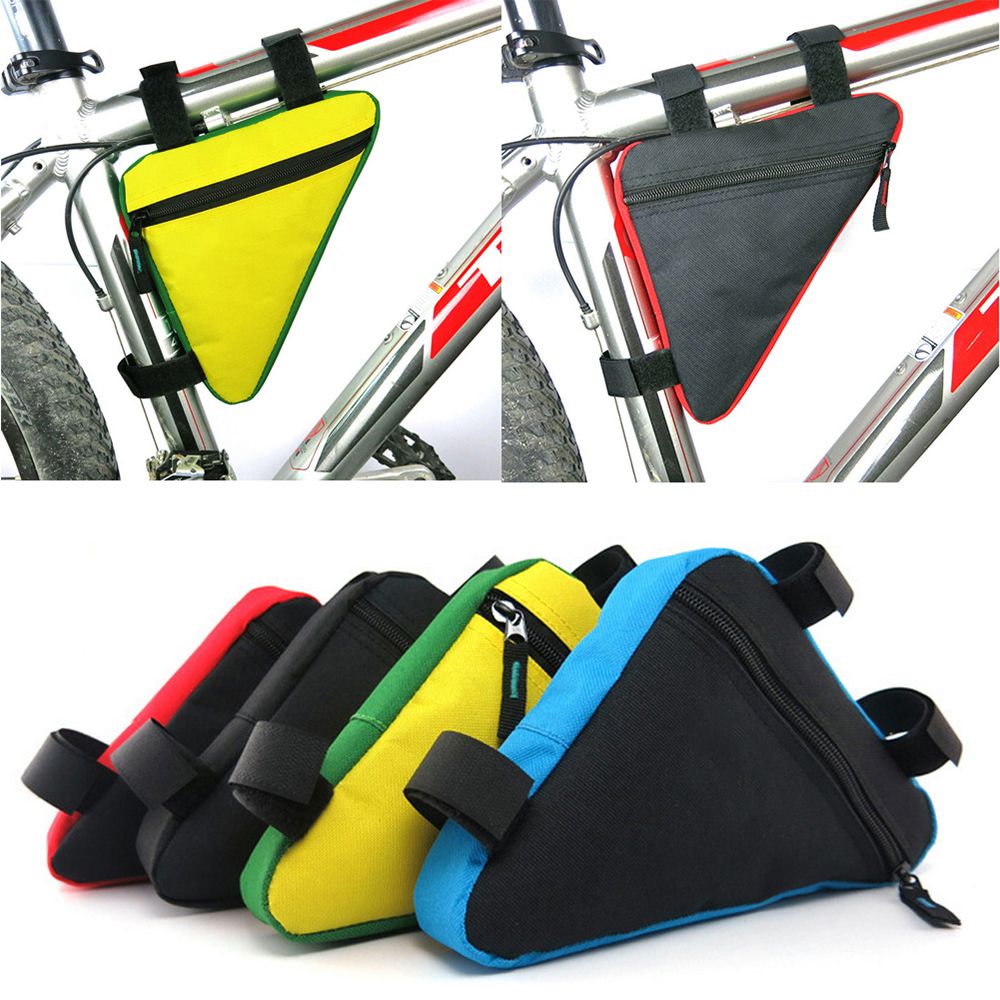 GVGSX9N New Bike Backpack Durable Cycling Accessories High Quality Oxford Pouch Waterproof Mountain Bike Bicycle Front Tube Frame Bag