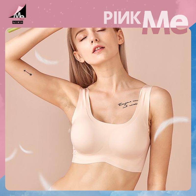 Pink.Me เสื้อชั้นในไร้โครง เสื้อในไม่มีโครงเสื้อชั้นในสำหรับใส่นอน ไร้รอยต่อ