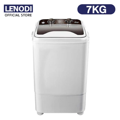 LENODI เครื่องซักผ้ากึ่งอัตโนมัติ 7.0 KG แบบถังเดี่ยว สีขาว,สีดำ (3)