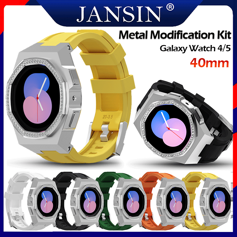 jansin อุปกรณ์เสริมสม สาย Galaxy Watch 5 สายนาฬิกา ยางสายและเคสป้องกัน Modification Kit โลหะ เคส สำหรับ Samsung Galaxy Watch 4/5 40mm ราคา 2,293 บาท*ส่งฟรี