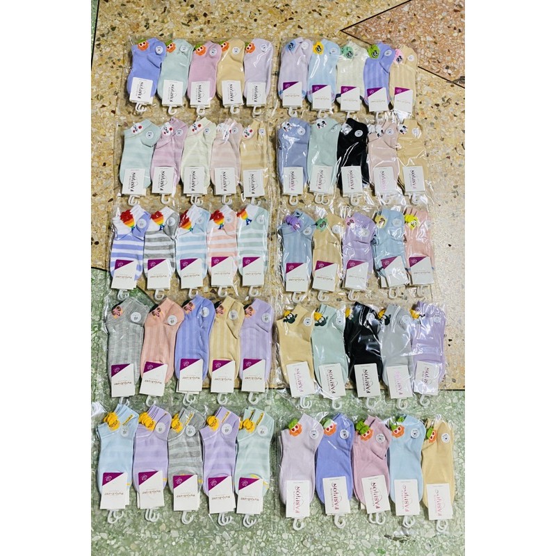 10คู่ ถุงเท้าผู้ใหญ่ข้อสั้นลายการ์ตูน ถุงเท้าสไตล์เกาหลี ถุงเท้าราคาส่ง(yumi-10)