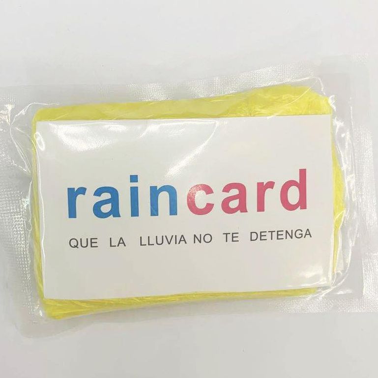 Raincard เสื้อกันฝนแบบพกพา ขนาดเท่าบัตรเอทีเอ็ม สามารถเก็บในกระเป๋าเกางเกง กระเป๋าสตางค์