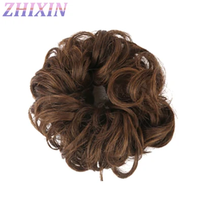 Zhixin Synthetic Fiber Curly Chignon Fake Hair Extension Bun Wig Hairpiece for Women (2)