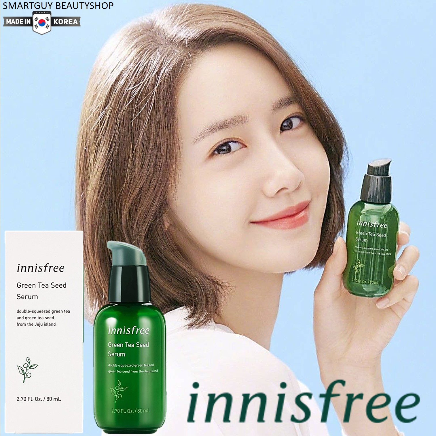 Innisfree Green Tea Seed Serum เซรั่มบำรุงผิวหน้าจากสารสกัดจากใบและเมล็ดชาเขียวช่วยเติมความชุ่มชื้นให้ผิวหน้าได้อย่างล้ำลึกจากเกาหลี ราคา 599 บาท*ส่งฟรี