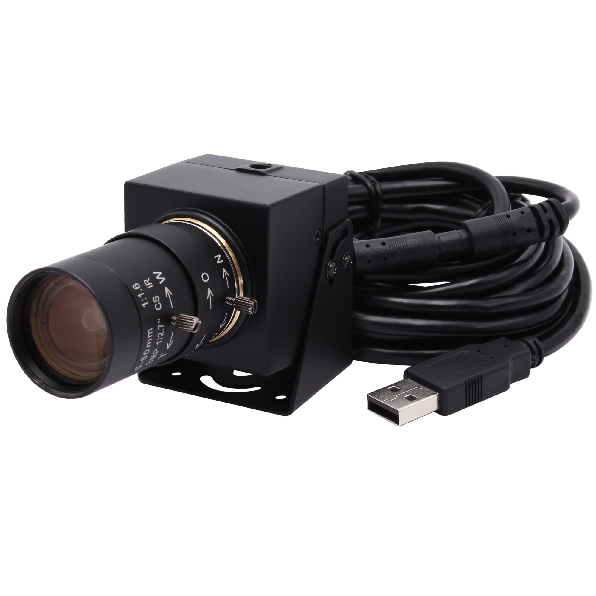 2Megapixel Webcam CMOS Sony IMX322 H.264 USB Camera 2.8-12/5-50/6-60mm Manual Varifocus CS Lens Mini Case Webcam for Low Light