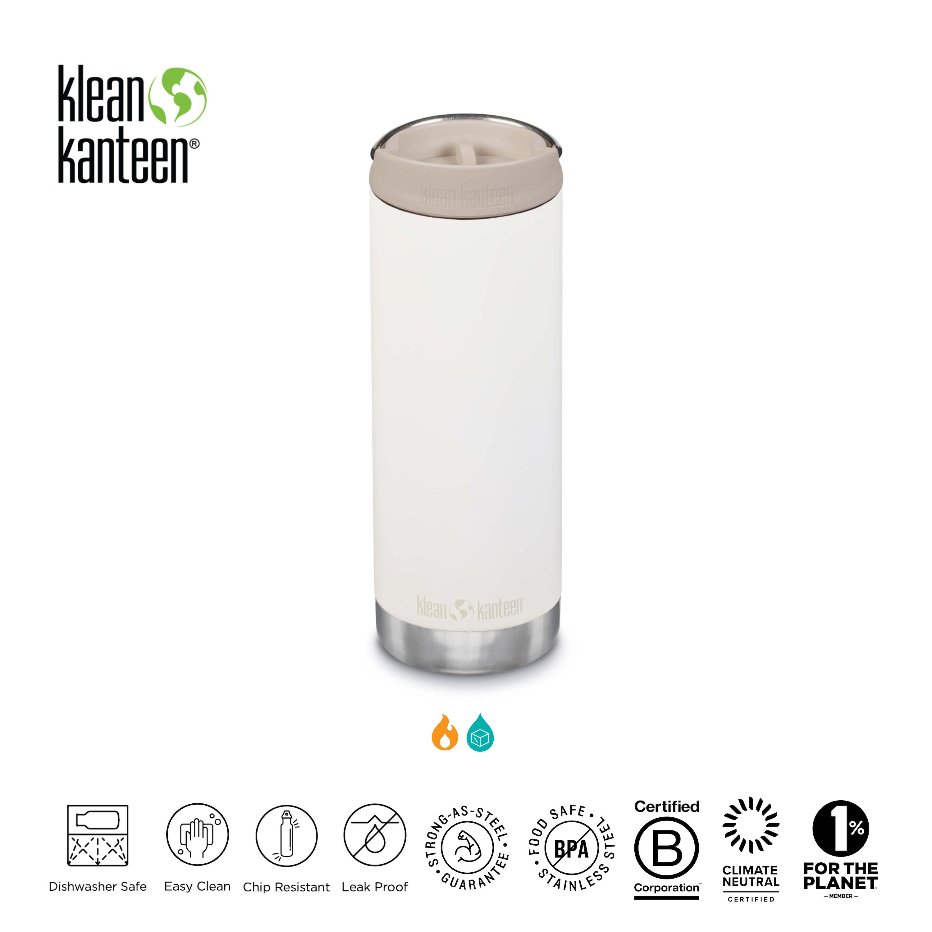 Klean Kanteen Insulated Bottles TKWide-2021 16oz with Cafe Cap