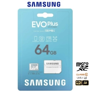 สินค้า Samsung 64GB EVO Plus Micro SDXC พร้อมอะแดปเตอร์ SD (130MB/s)