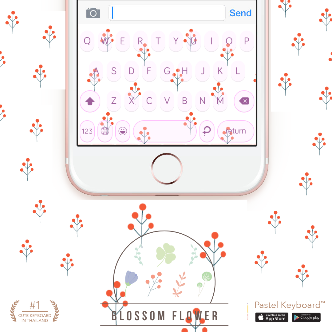 Blossom Flower Keyboard Theme⎮(E-Voucher) for Pastel Keyboard App ราคา 69 บาท*ส่งฟรี