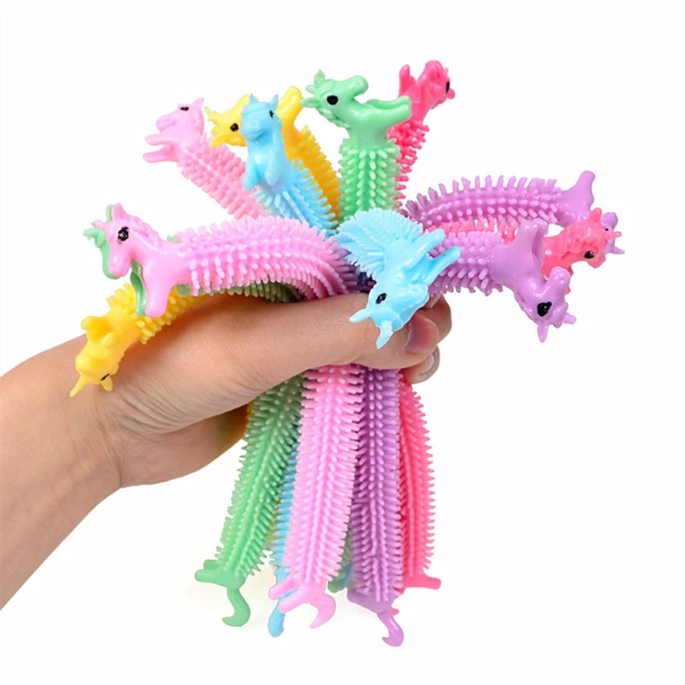 JEARCHE ของเล่นคลายเครียดสำหรับเด็ก,เชือกยืดได้เส้นบะหมี่หนอนหลากสีแบบสุ่มสีของเล่นต้านความเครียด