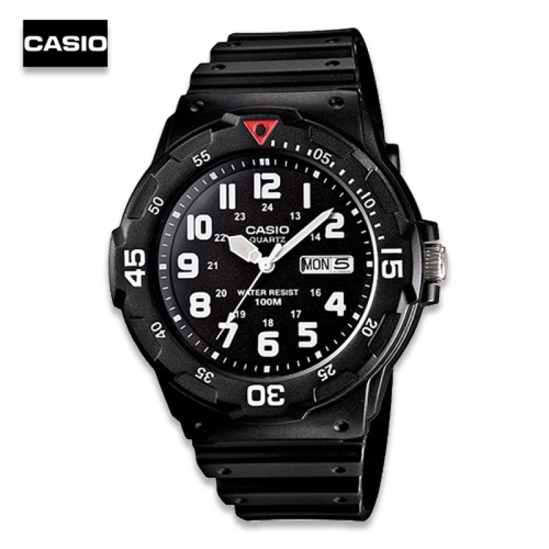 ภาพหน้าปกสินค้าVelashop นาฬิกาข้อมือผู้ชาย Casio สายเรซิ่น รุ่น MRW-200H-1BVDF, MRW-200H-1B, MRW-200H - สีดำ