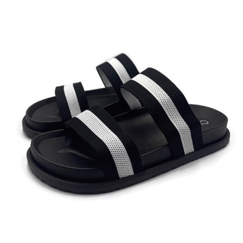 Gpatt : Three Stripes Sandals  รองเท้าแตะสวมผู้หญิง รองเท้าแตะสวมแฟชั่นพื้นนุ่ม รองเท้าเก็บทรงเท้าเรียวสวย