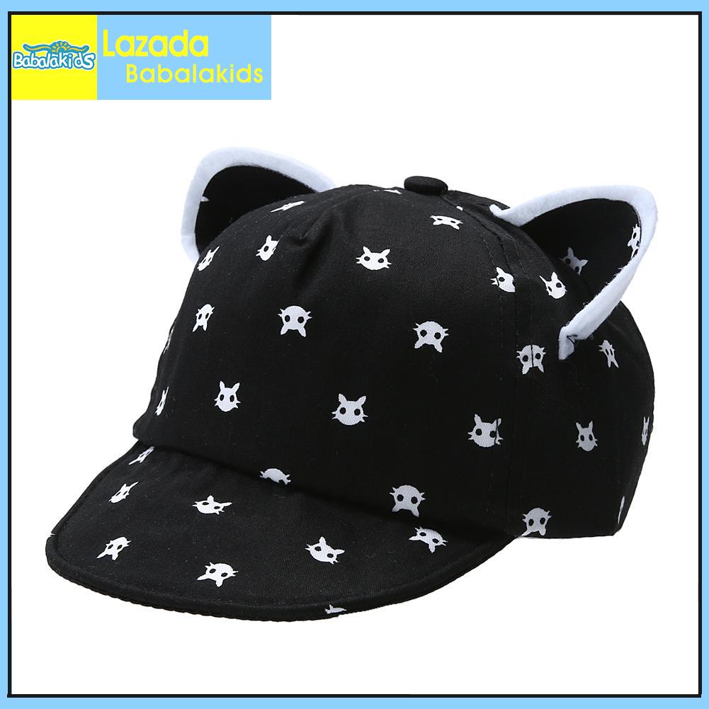 แมวน่ารักSunhatเด็กหมวกเบสบอลสำหรับเด็กการ์ตูนหมวกแก๊ปโผล่