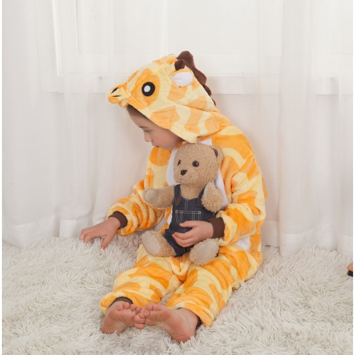 เด็กดาวยูนิคอร์นชุดนอนสักหลาดเด็กคอสเพลย์ชุดนอนคลุมด้วยผ้าสัตว์ o nesie ชุดนอนสำหรับสาวเด็ก