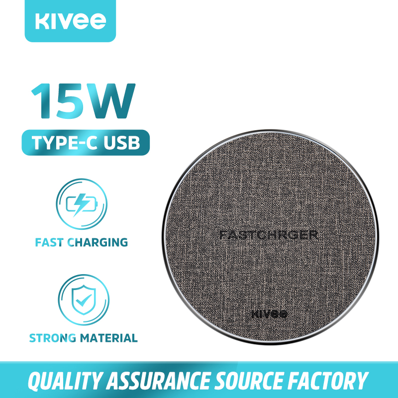 Kivee 15W เเท่นชาร์จไร้สาย ที่ชาร์จไร้สาย Wireless Charger อะแดปเตอร์ชาร์จเร็ว For iphone12/12Pro Max/11/11Pro/XS/Android /Xiaomi/huawei/Vivo/OPPO (KIVEE )