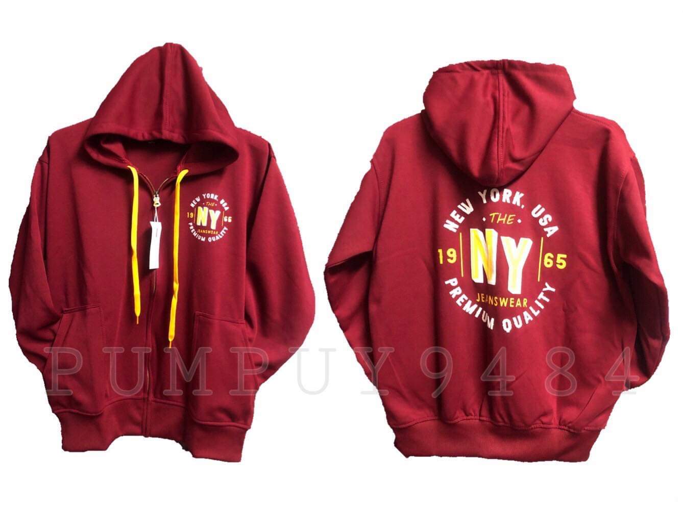 เสื้อแขนยาวมีฮู้ด NEW YORK ของแท้ รุ่นสรีนวงกลมหน้าหลัง ใหม่ล่าสุดปี2021