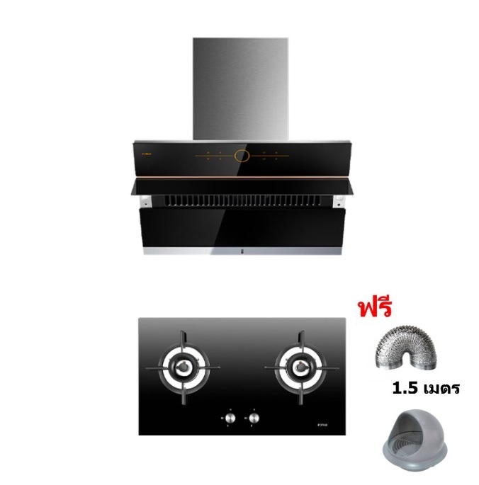 [0% 10 เดือน] (Fotile) เครื่องดูดควันกระโจม JQG9009T + FOTILE เตาฝังแก๊ส GHG78211 ฟรีท่อลม ฝาครอบกันแมลง และ อื่นๆ ราคา 85,800 บาท*ส่งฟรี