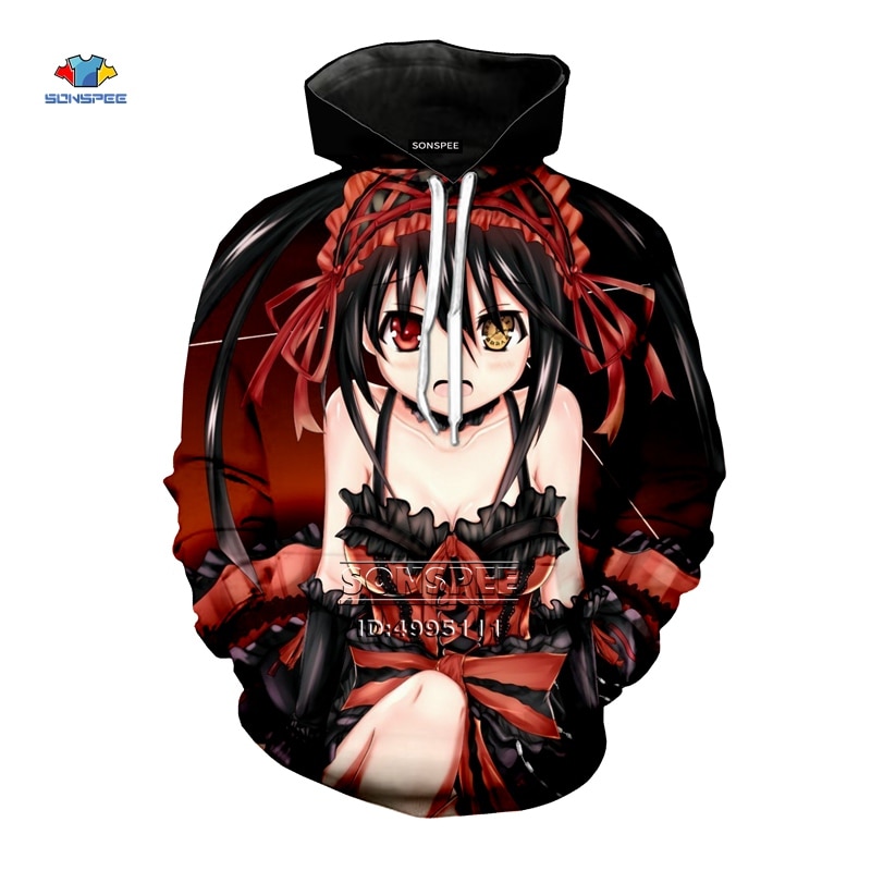 Date A Live Hoodie Cosplay Nightmare Tokisaki Kurumi Midoriya Izuku ...