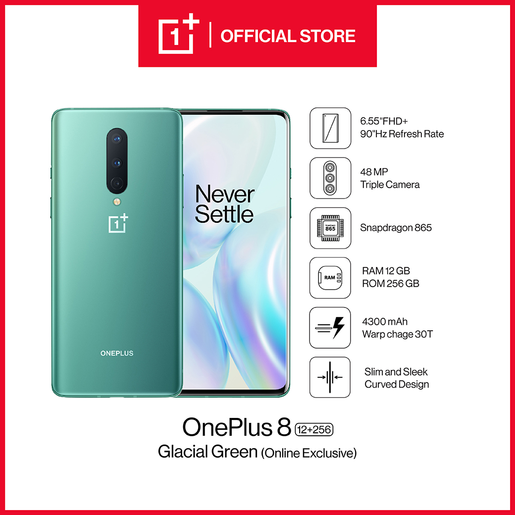 OnePlus 8  (Ram 8 GB) Lead with Speed, Triple Camera 48MP, Snapdragon™865, แบตเตอรี่ 4300 mAh, หน้าจอขนาด 6.55 นิ้ว