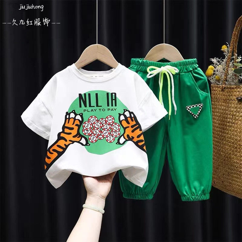 LANBAO quần áo trẻ em nam 8 tuổi quần áo trẻ em trai áo thun bé trai hàn quốc quần áo thời trang bé trai bộ đồ trẻ em nam
