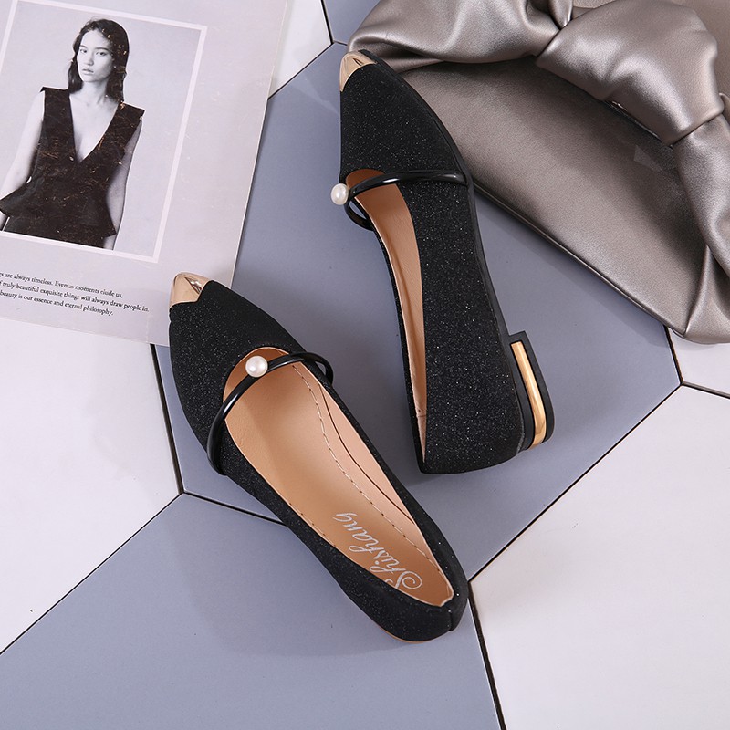 Women Flat Shoes รองเท้าคัทชูแฟชั่น No.236 - Black