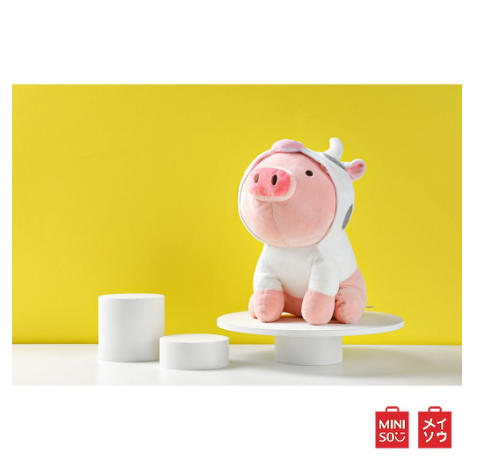 MINISO ตุ๊กตา ตุ๊กตาน้องหมู ตุ๊กตานั่งสวมฮู๊ต Hoody Piglet Plush toy