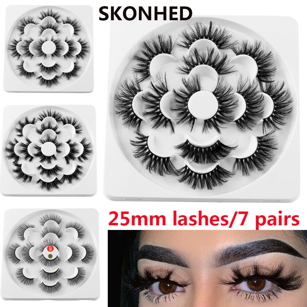 OYA36ผู้หญิง Cross Wispy ธรรมชาติ Mink ขนตาปลอมแต่งหน้าตัวต่อขนตา False Eye Lashes ชุด