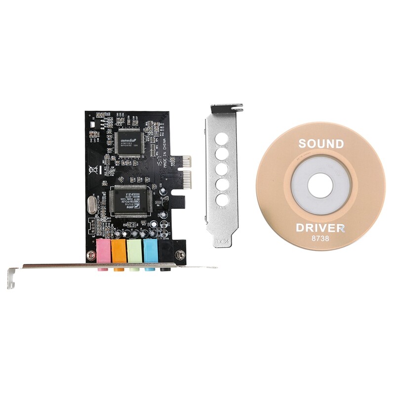 PCIe Sound Card 5.1, PCI Express Surround 3D Audio Card for PC with High
