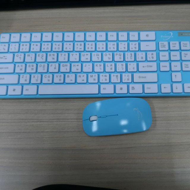 ใช้กับสมาร์ททีวีได้ Primaxx WS-KMC-8119 ชุด คีบอร์ดไร้สาย+ เมาส์ไร้สาย Wireless keyboard+ mouse