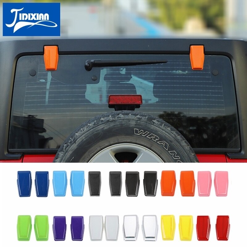 JIDIXIAN Car Exterior Liftgate Rear Door Window Glass Hinge Decoration Cover Stickers For Jeep Wrangler JK 2007-2017 Accessories