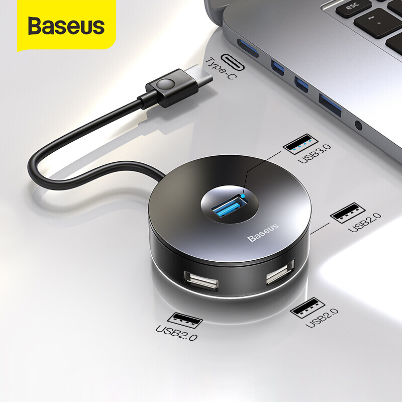 BaseusฮับUSB 3.0 USB CสำหรับMacBook Pro,อะแดปเตอร์USB Type CฮับUSB 2.0พร้อมMicro USBสำหรับคอมพิวเตอร์ตัวแยกUSB