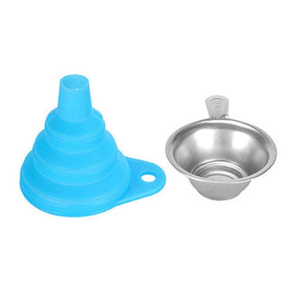 Silicone Folding Funnel with Stainless Steel Resin Filter Cup for Filtration of 3D Light Curing Consumables Photosensitive Resin Recycling
