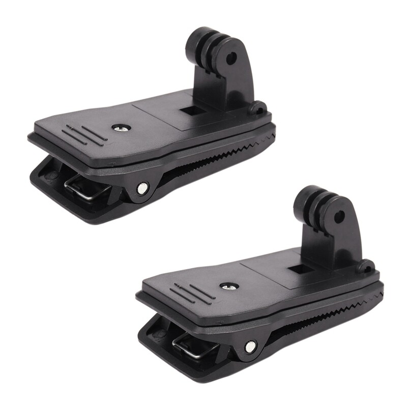 2X PULUZ for Go Pro 360 Degree Backpack Quick Release Hat Clip Fast Clamp