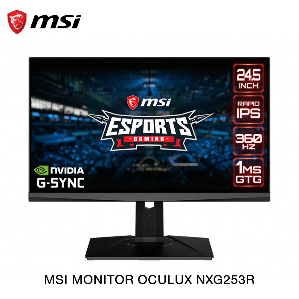 MSI MONITOR OCULUX NXG253R จอมอนิเตอร์เกมส์มิ่ง ขนาด 24.5 นิ้ว อัตราการรีเฟรชที่สูงมาก 360Hz ,Anti-Flicker และ Less Blue Light มุมมองภาพกว้าง 178° รับประกัน 3 ปี By Mac Modern ราคา 29,900 บาท*ส่งฟรี