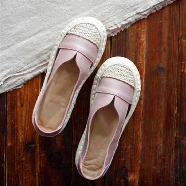 Vintage Loafers ผู้หญิง2021ฤดูใบไม้ผลิใหม่รอบ Toe Patchwork สุภาพสตรีรองเท้าลำลองส้นเตี้ย36 43ขนาดใหญ่รองเท้าใส่สบาย